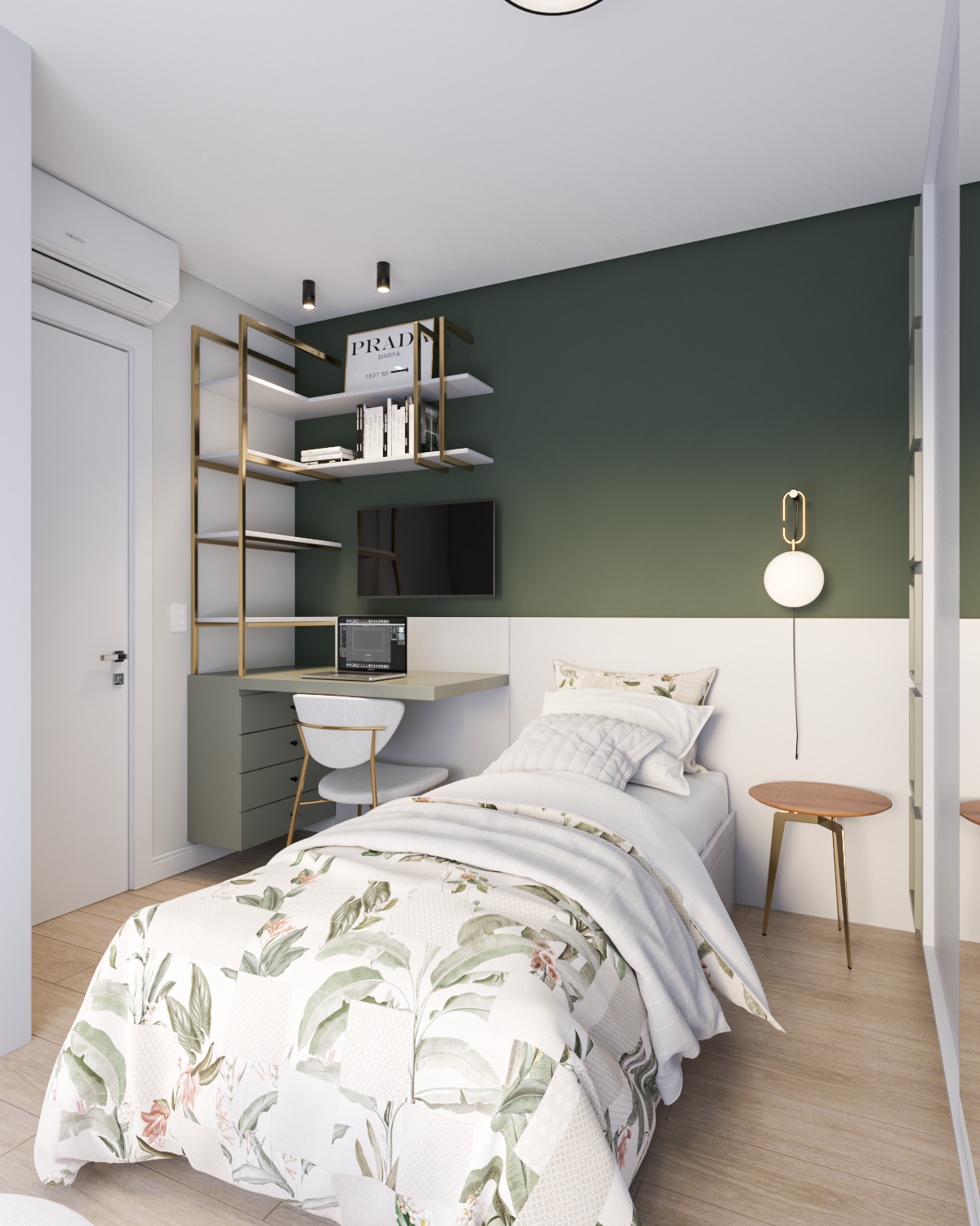 quarto de menina verde